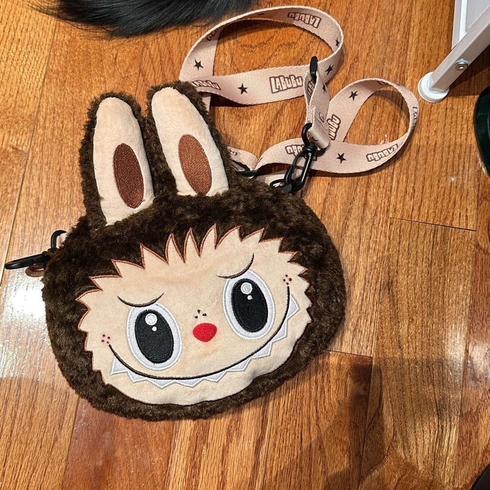 Popmart Popland Exclusive Labubu Head Brown Crossbody Bag